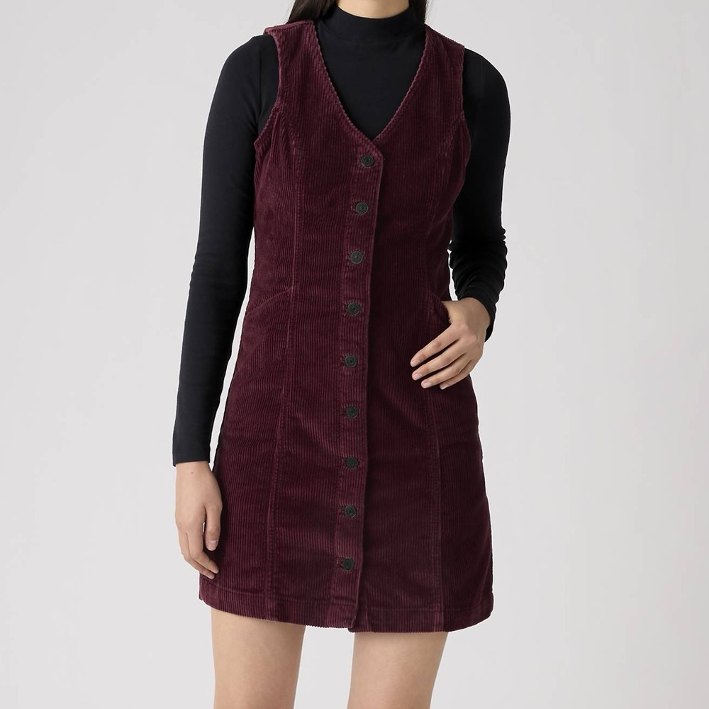 Levi's Burgundy Corduroy Mini Dress